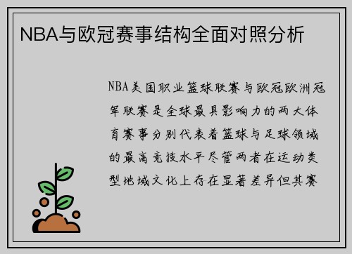 NBA与欧冠赛事结构全面对照分析